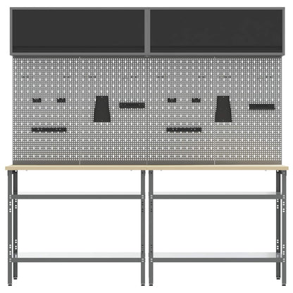 Work Bench Set 8 pcs Black and Grey Powder-Coated Steel