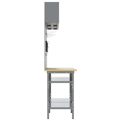Work Bench Set 8 pcs Black and Grey Powder-Coated Steel