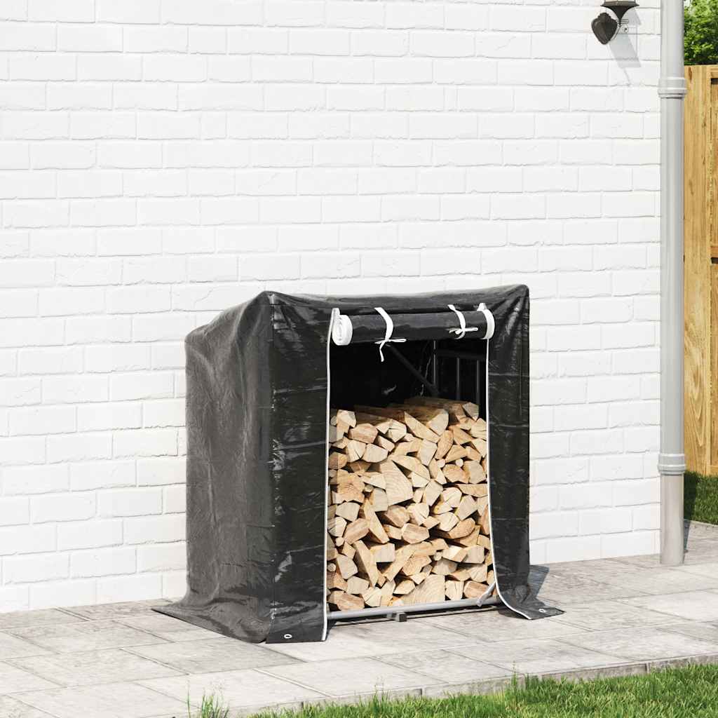 Firewood Rack with Rain Cover 101x61x110.5 cm Galvanised Steel