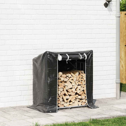 Firewood Rack with Rain Cover 101x61x110.5 cm Galvanised Steel
