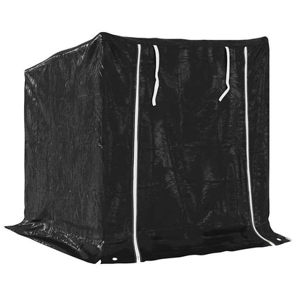 Firewood Rack with Rain Cover 101x61x110.5 cm Galvanised Steel