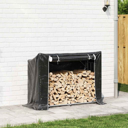 Firewood Rack with Rain Cover 151x60.5x110.5 cm Galvanised Steel