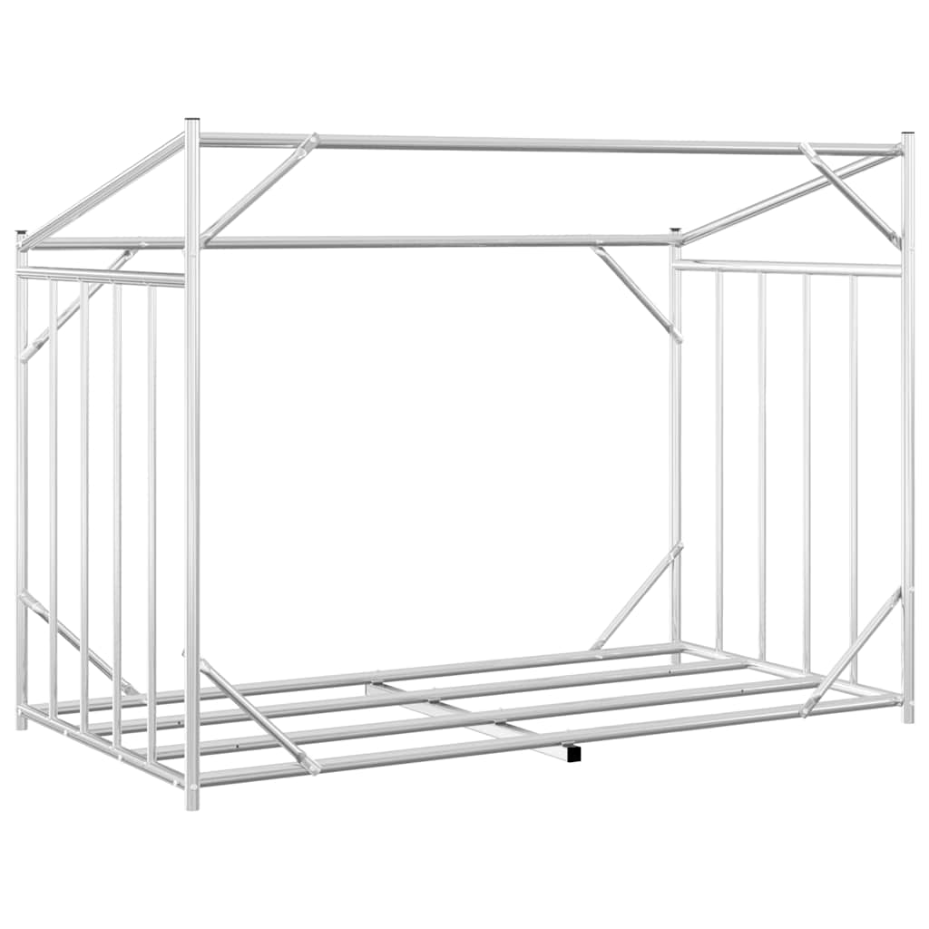 Firewood Rack with Rain Cover 151x80.5x110.5 cm Galvanised Steel