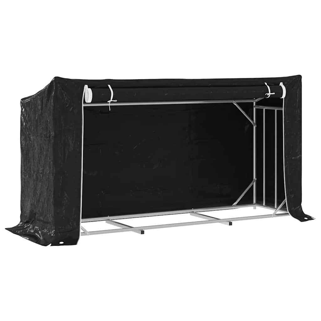 Firewood Rack with Rain Cover 200.5x60.5x110.5 cm Galvanised Steel