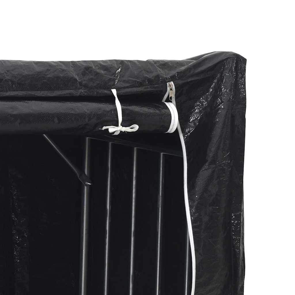 Firewood Rack with Rain Cover 200.5x60.5x110.5 cm Galvanised Steel