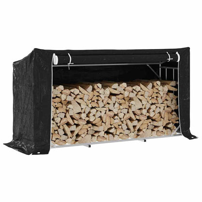 Firewood Rack with Rain Cover 200.5x60.5x110.5 cm Galvanised Steel