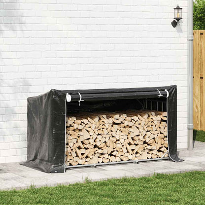 Firewood Rack with Rain Cover 200.5x80.5x110.5 cm Galvanised Steel