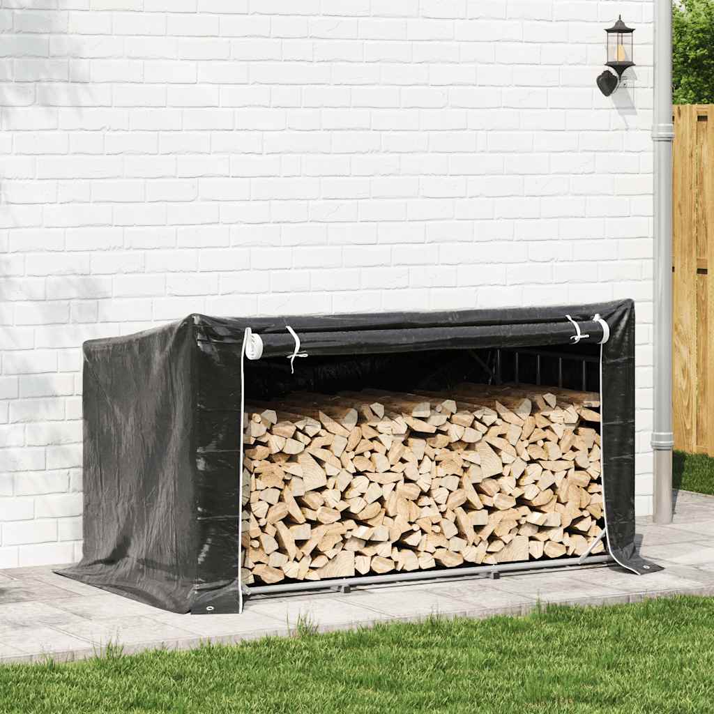 Firewood Rack with Rain Cover 200.5x100.5x110.5 cm Galvanised Steel