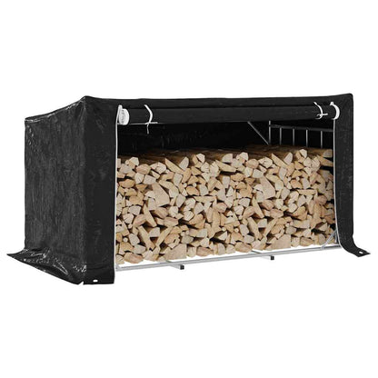 Firewood Rack with Rain Cover 200.5x100.5x110.5 cm Galvanised Steel