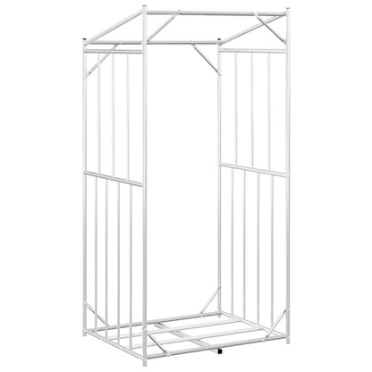 Firewood Rack with Rain Cover 100x80x200 cm Galvanised Steel