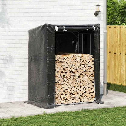 Firewood Rack with Rain Cover 150x100x200 cm Galvanised Steel