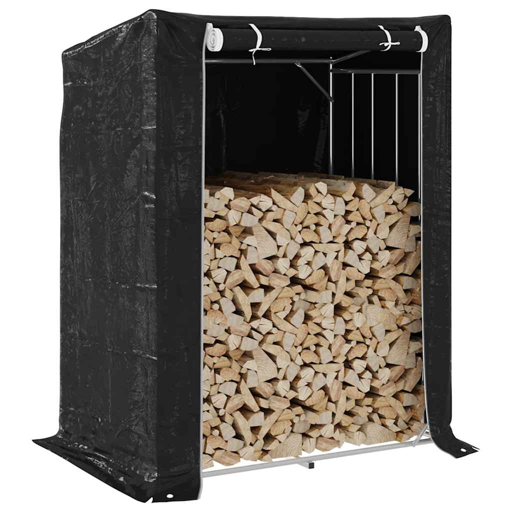 Firewood Rack with Rain Cover 150x100x200 cm Galvanised Steel