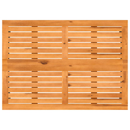 Garden Table with Acacia Wood Top Black 105x75x72 cm Poly Rattan