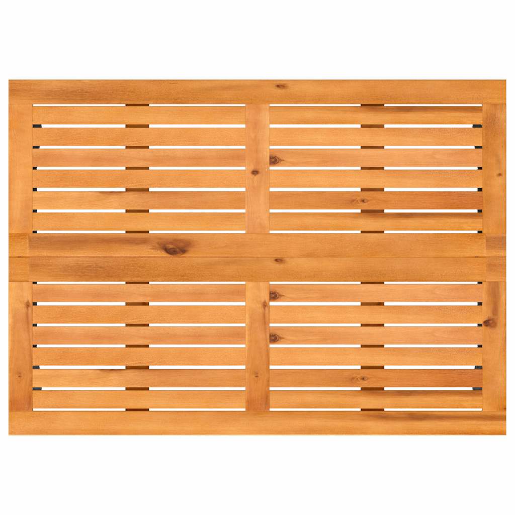Garden Table with Acacia Wood Top Black 105x75x72 cm Poly Rattan