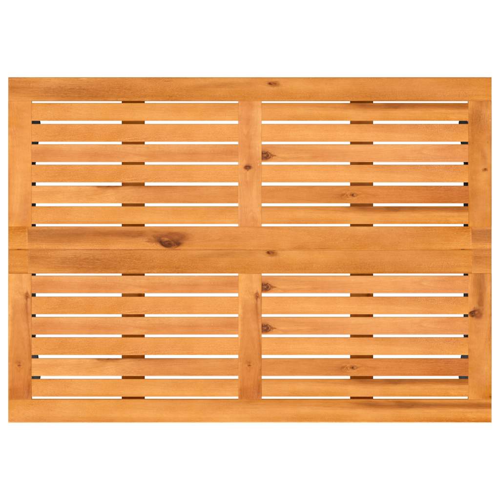 Garden Table with Acacia Wood Top Beige 105x75x72 cm Poly Rattan