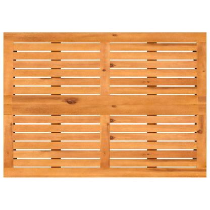 Garden Table with Acacia Wood Top Beige 105x75x72 cm Poly Rattan