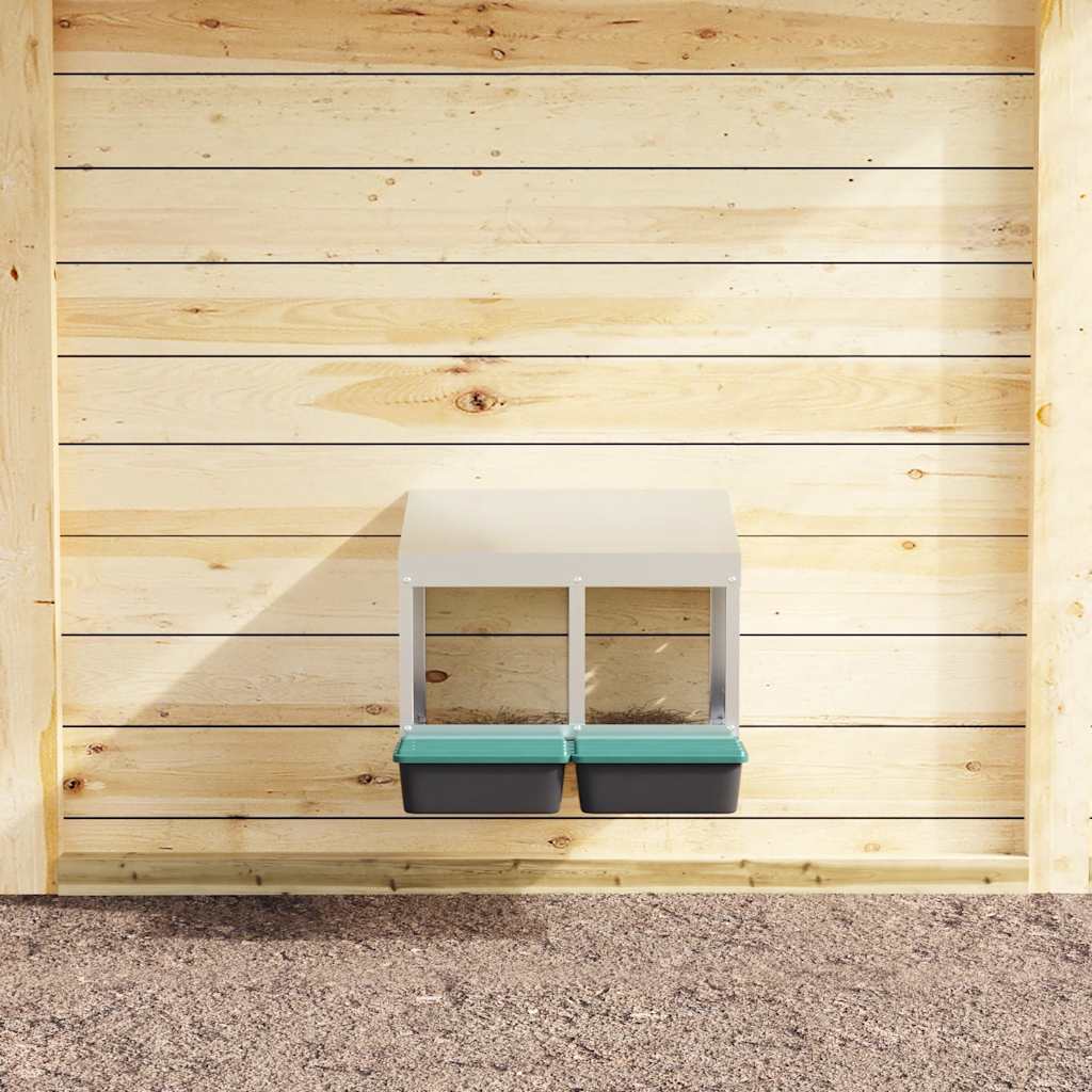 Chicken Nesting Box 2 Compartments Wall-Mounted