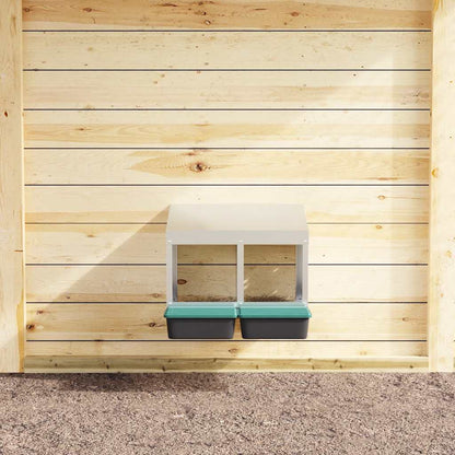 Chicken Nesting Box 2 Compartments Wall-Mounted
