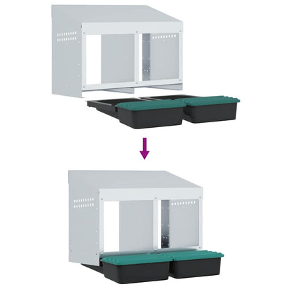 Chicken Nesting Box 2 Compartments Wall-Mounted