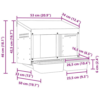 Chicken Nesting Box 2 Compartments Wall-Mounted