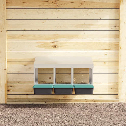 Chicken Nesting Box 3 Compartments Wall-Mounted