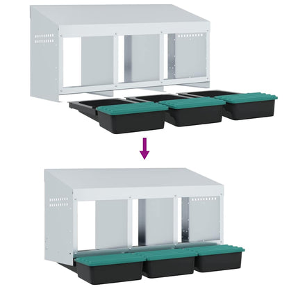 Chicken Nesting Box 3 Compartments Wall-Mounted