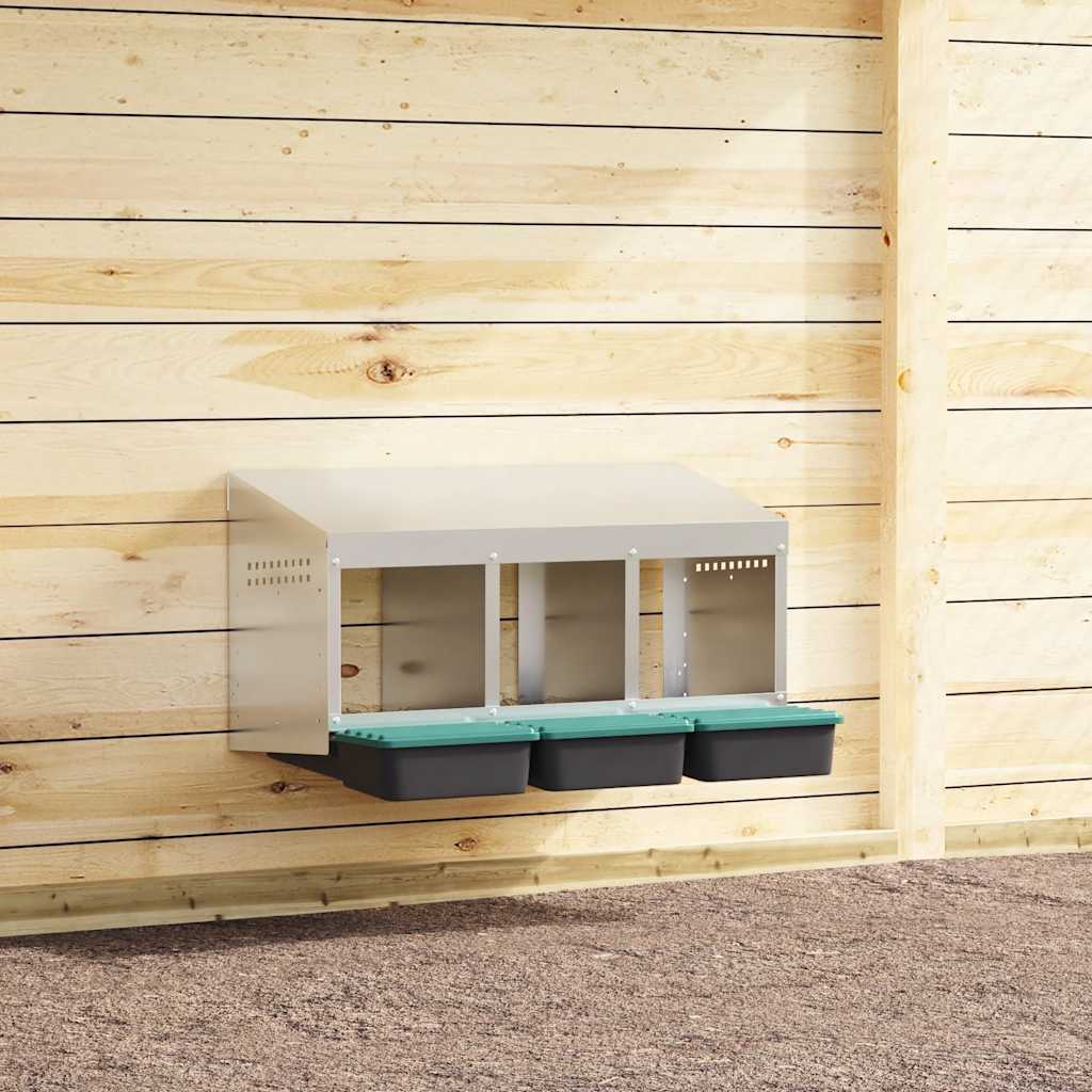 Chicken Nesting Box 3 Compartments Wall-Mounted