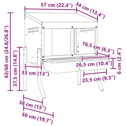 Chicken Nesting Box 2 Compartments with Legs Galvanised Steel