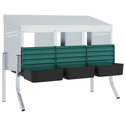 Chicken Nesting Box 4 Compartments with Legs Galvanised Steel