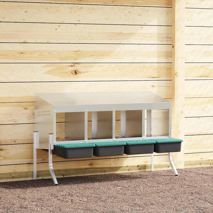 Chicken Nesting Box 4 Compartments with Legs Galvanised Steel