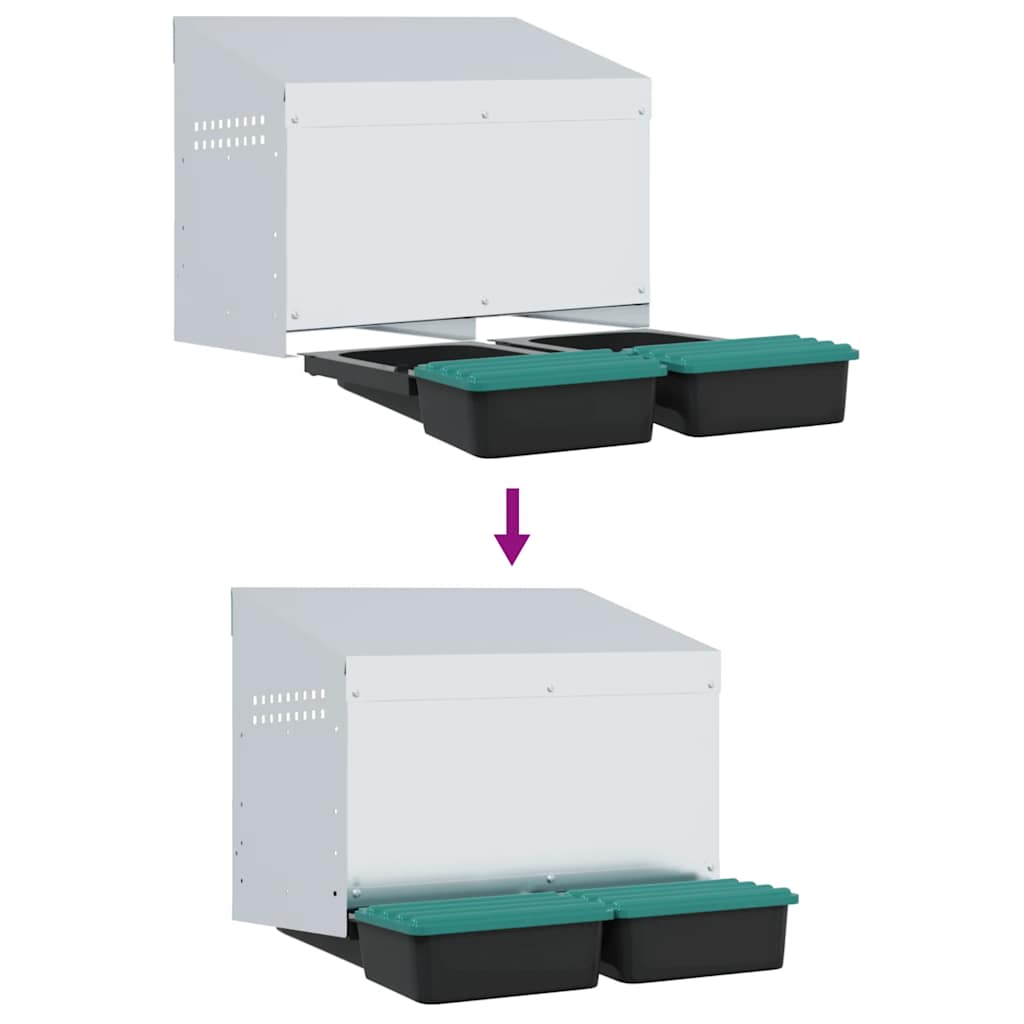 Chicken Nesting Box 2 Compartments Wall-Mounted
