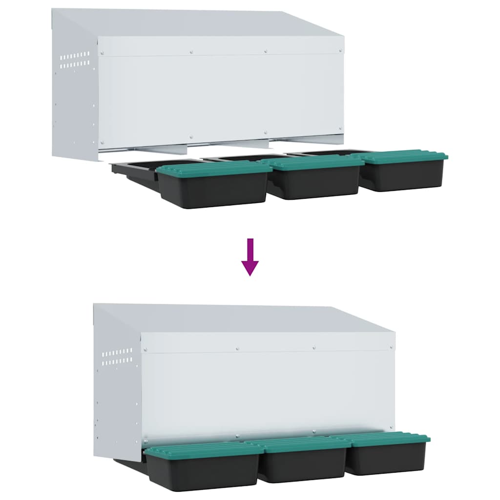 Chicken Nesting Box 3 Compartments Wall-Mounted