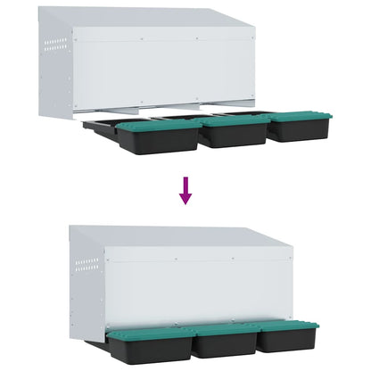 Chicken Nesting Box 3 Compartments Wall-Mounted