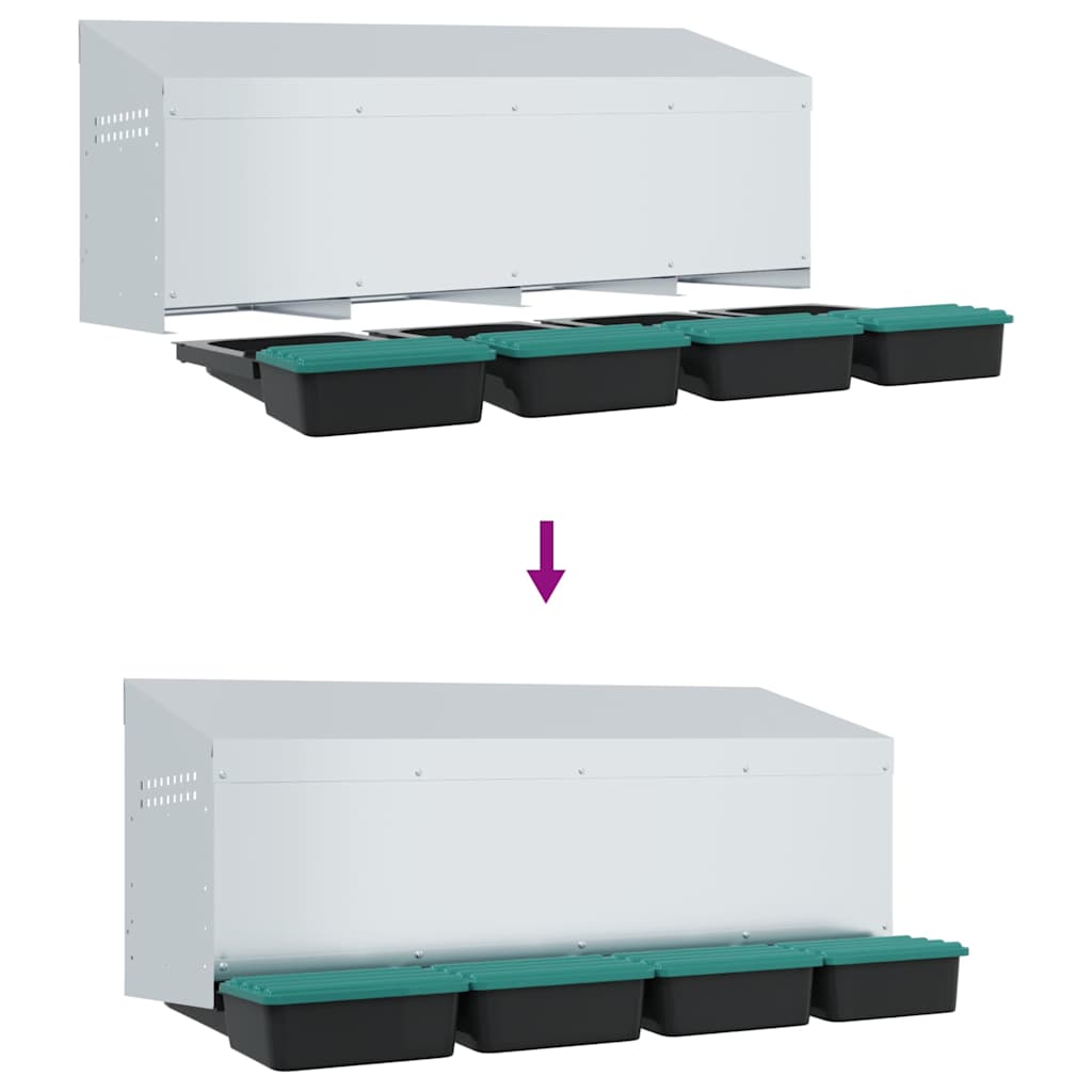 Chicken Nesting Box 4 Compartments Wall-Mounted