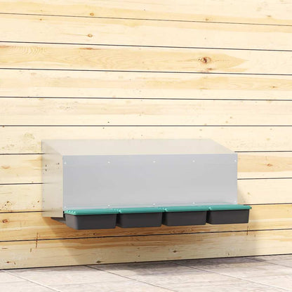 Chicken Nesting Box 4 Compartments Wall-Mounted Galvanised Steel