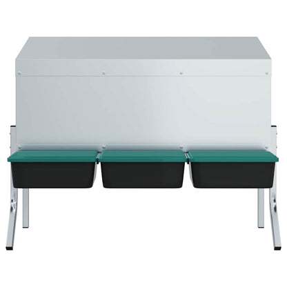 Chicken Nesting Box 3 Compartments with Legs Galvanised Steel