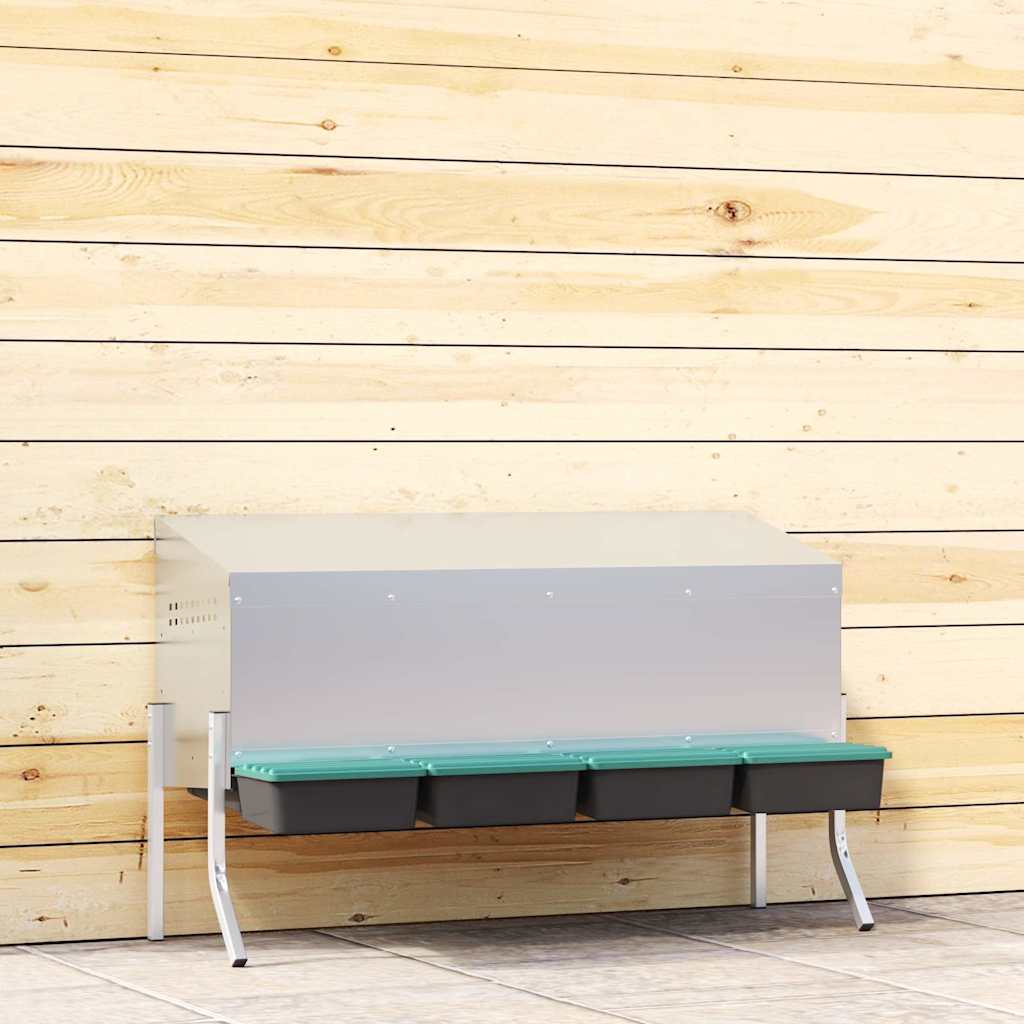 Chicken Nesting Box 3 Compartments with Legs Galvanised Steel