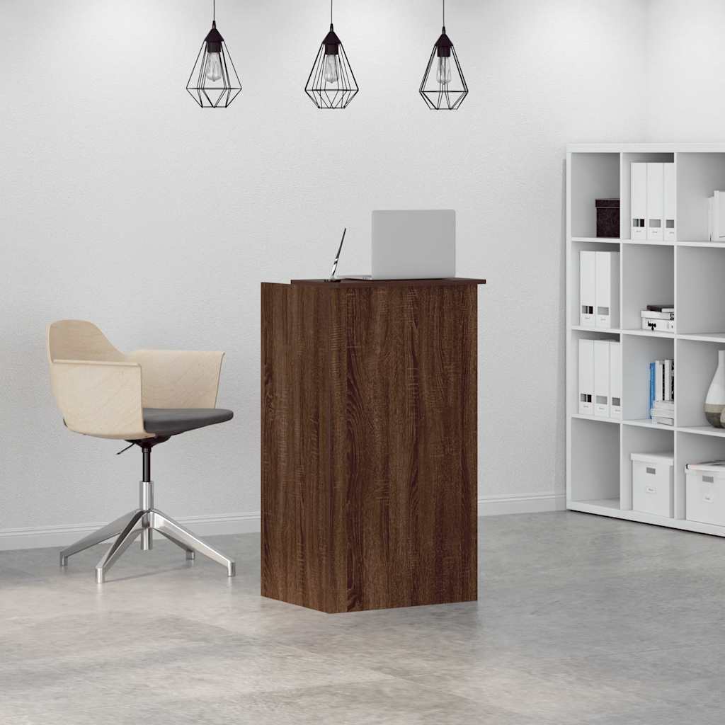 Reception Desk Brown Oak 55x50x103.5 cm Engineered Wood