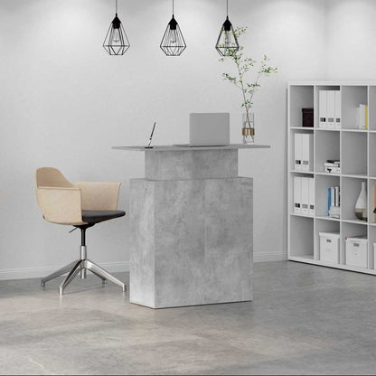 Reception Desk Concrete Grey 100x40x104 cm Engineered Wood