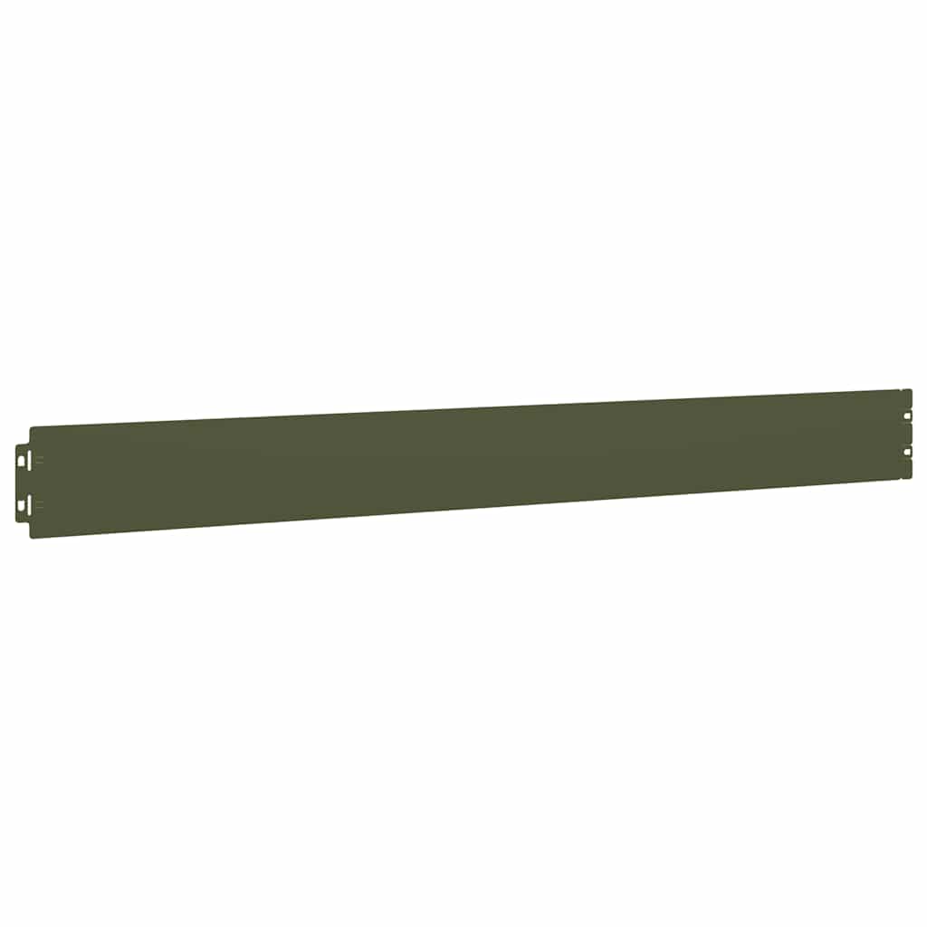 Lawn Edgings 10 pcs Olive Green 10x103 cm Cold-rolled Steel