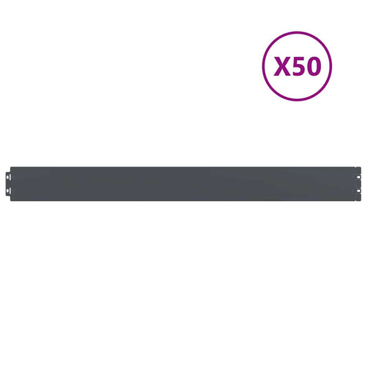 Lawn Edging 50 pcs 10 x 103 cm Steel Anthracite