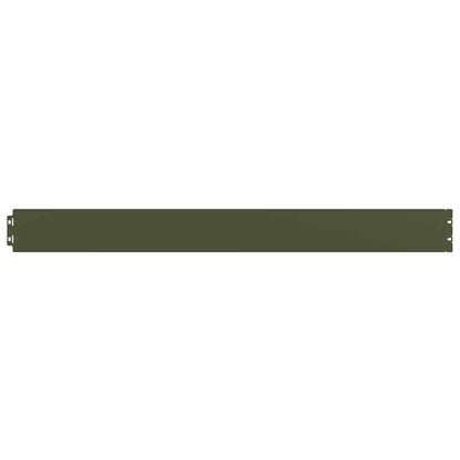 Lawn Edgings 50 pcs Olive Green 10x103 cm Cold-rolled Steel