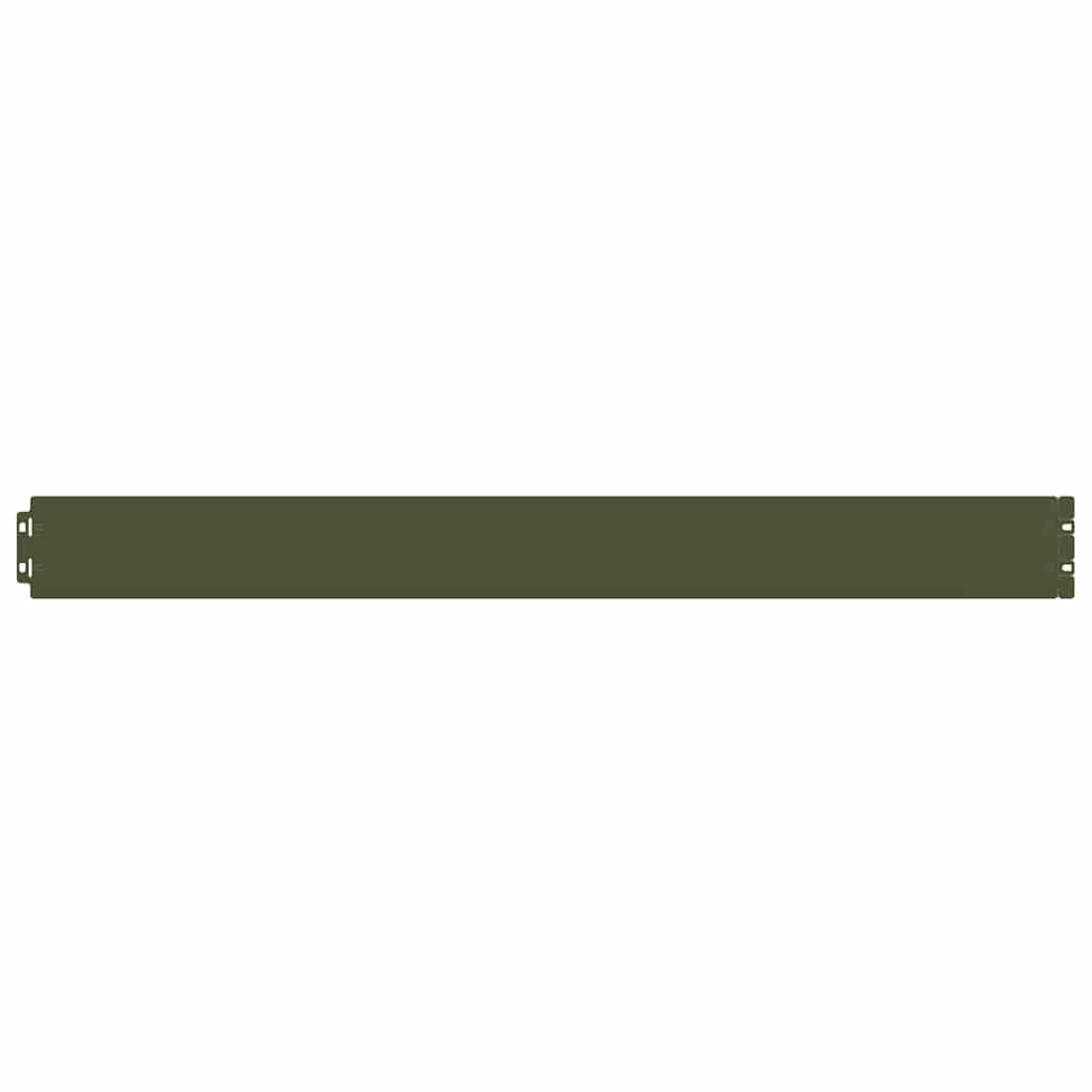 Lawn Edgings 50 pcs Olive Green 10x103 cm Cold-rolled Steel