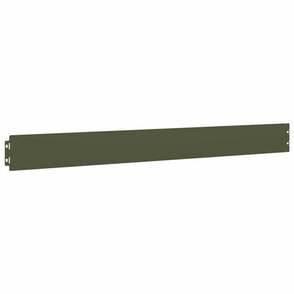 Lawn Edgings 50 pcs Olive Green 10x103 cm Cold-rolled Steel