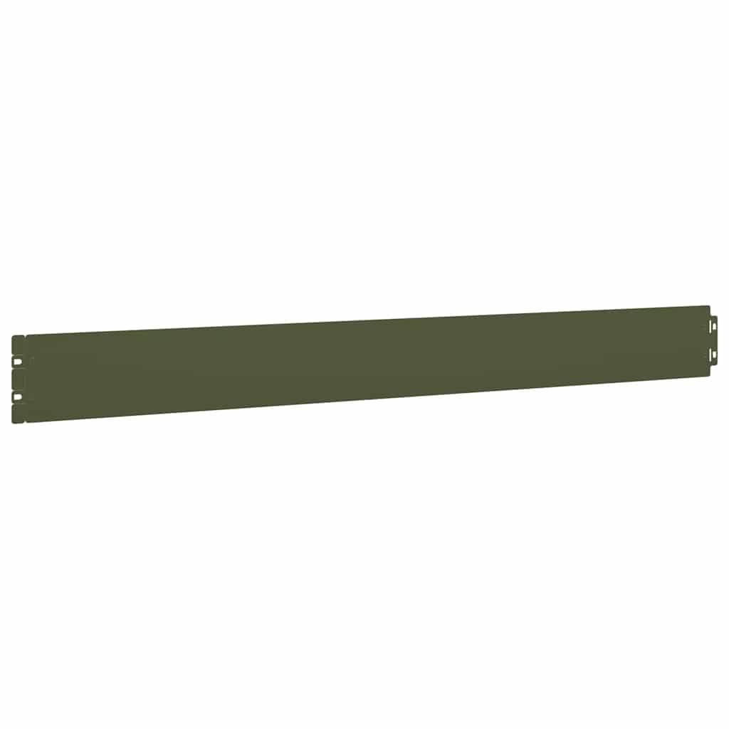 Lawn Edgings 50 pcs Olive Green 10x103 cm Cold-rolled Steel