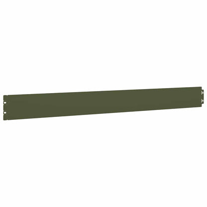 Lawn Edgings 50 pcs Olive Green 10x103 cm Cold-rolled Steel