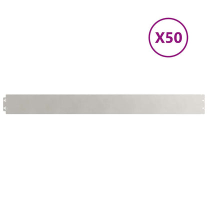 Lawn Edging 50 pcs 10 x 103 cm Stainless Steel Silver
