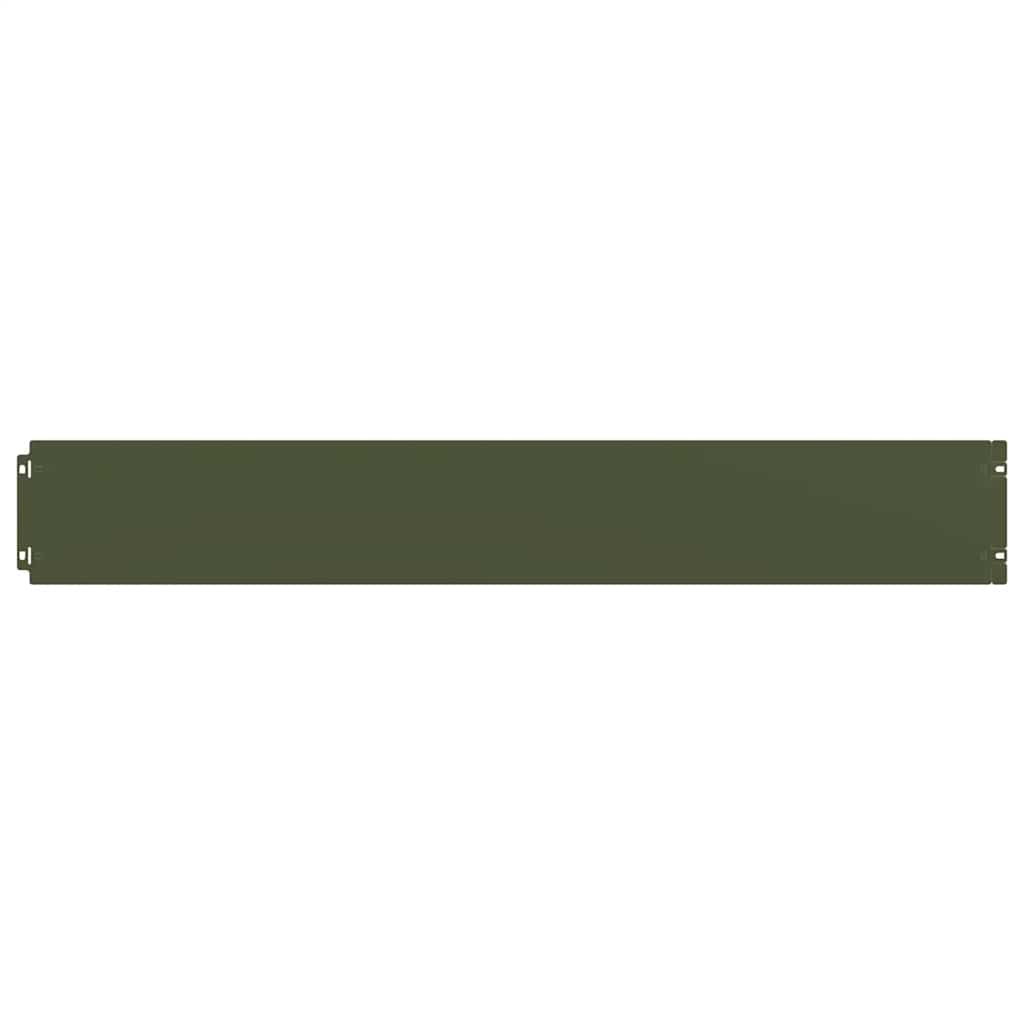 Lawn Edgings 10 pcs Olive Green 15x103 cm Cold-rolled Steel