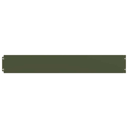 Lawn Edgings 10 pcs Olive Green 15x103 cm Cold-rolled Steel