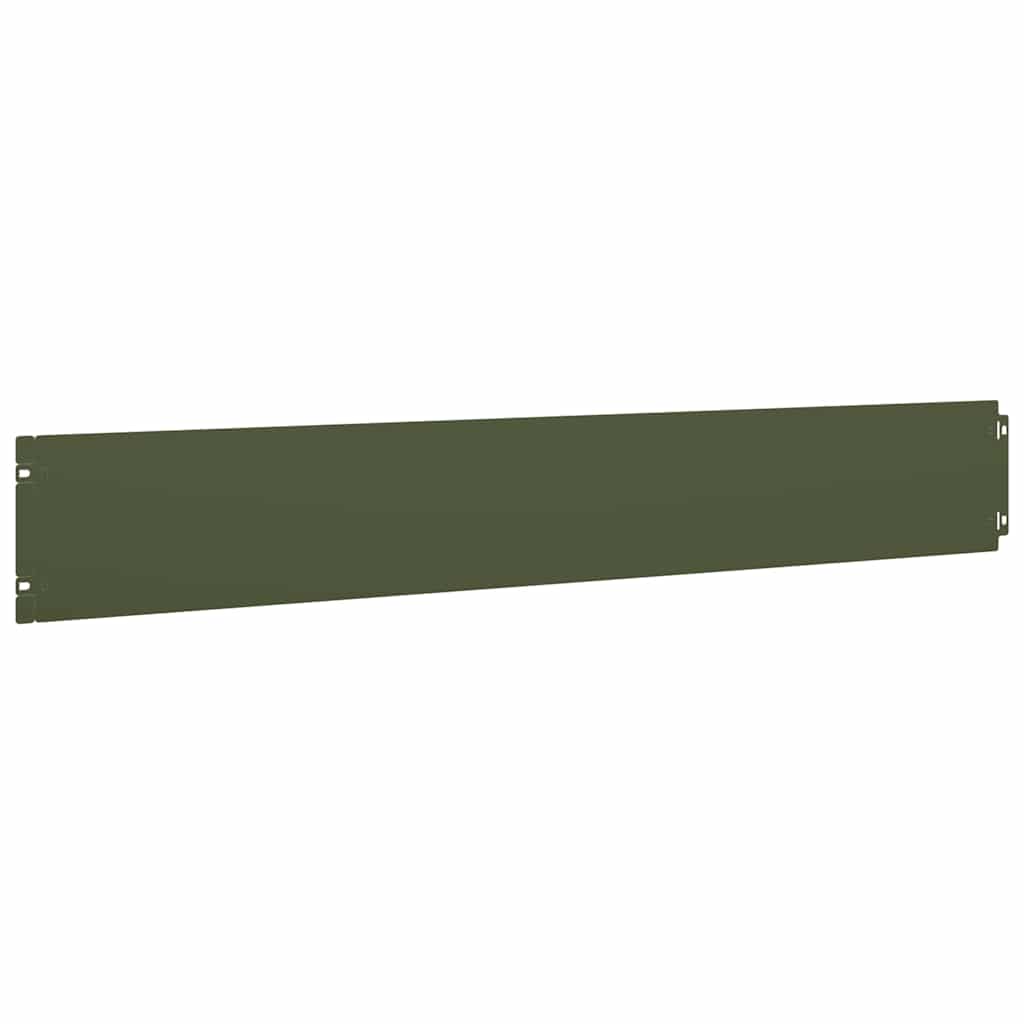Lawn Edgings 10 pcs Olive Green 15x103 cm Cold-rolled Steel